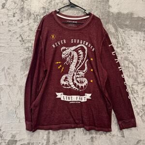 FifthSun “Never Surrender” Cobra Graphic Long Sleeve Tee 2XL | Streetwear